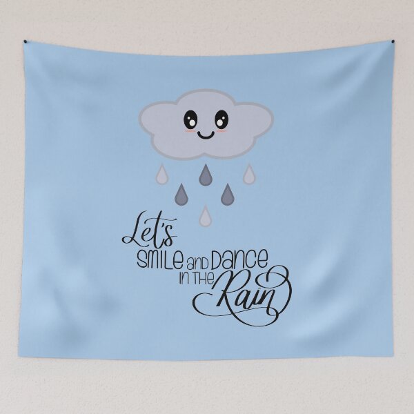 Item preview, Let's Smile and Dance in the Rain Kawaii Cute Rain Cloud in Light Blue designed and sold by Kelly Leung.