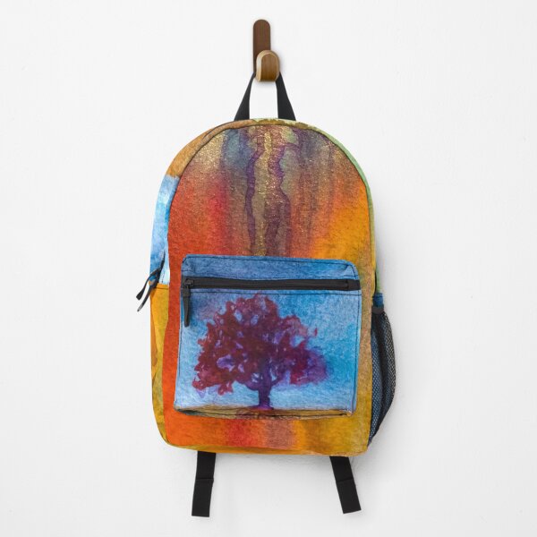Item preview, Watercolor abstract landscape and single tree designed and sold by Red Witch Art.