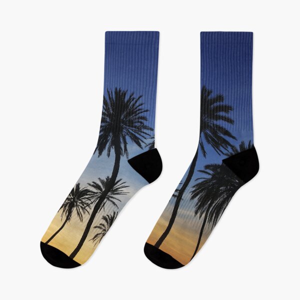 Item preview, Navy Blue Golden Sunset California Palms designed and sold by ladypennyface.