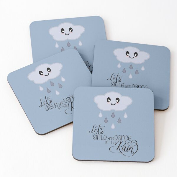 Item preview, Let's Smile and Dance in the Rain Kawaii Cute Rain Cloud in Blue designed and sold by Kelly Leung.