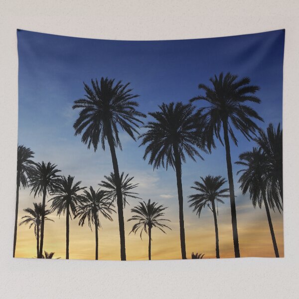Item preview, Navy Blue Golden Sunset California Palms designed and sold by ladypennyface.