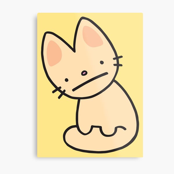 Fennec Cat - Sand on Lemon Cream Metal Print
