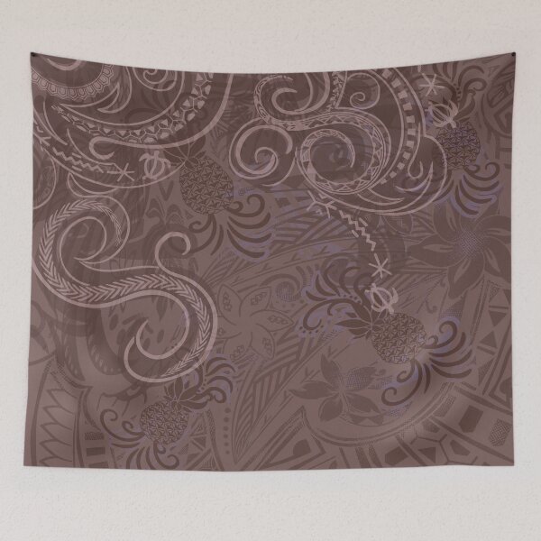 Item preview, Hawaiian - Polynesian Vintage Brown Pineapple Print designed and sold by sunnthreads.