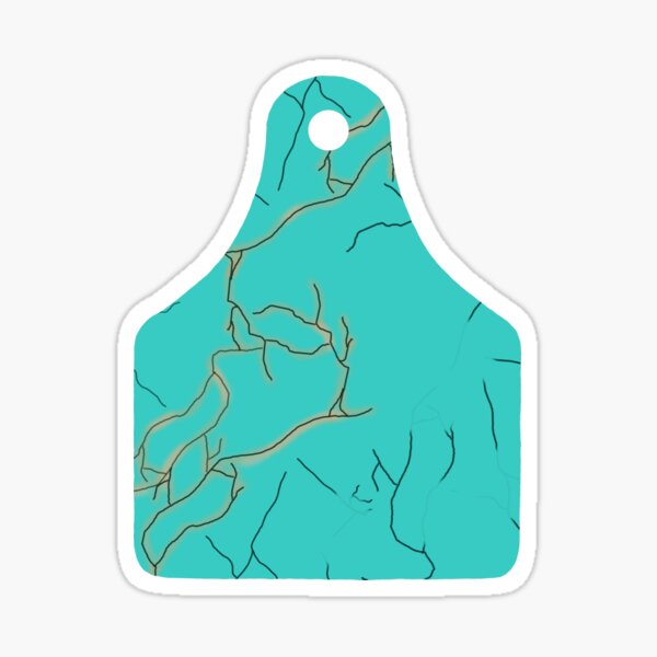Item preview, Turquoise Cattle Livestock Tag designed and sold by ARS Design.