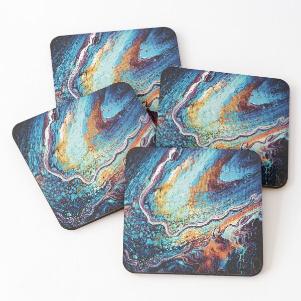 Item preview, Galaxy Tentacles - Paint Pour Art - Unique and Vibrant Modern Home Decor for enhancing the living room, bedroom, dorm room, office or interior. Digitally manipulated acrylic painting. designed and sold by cherdoodles.