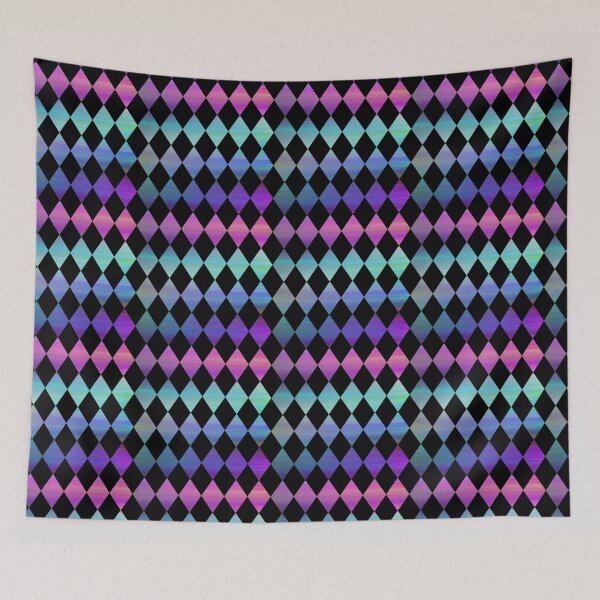 Item preview, Checkers Diamonds in Blues and Berries Variation 2 designed and sold by patternedprints.