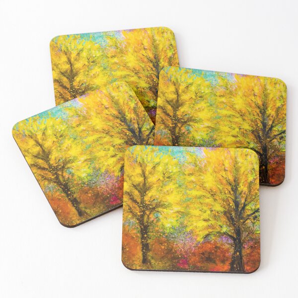 Item preview, Two yellow trees designed and sold by Red Witch Art.