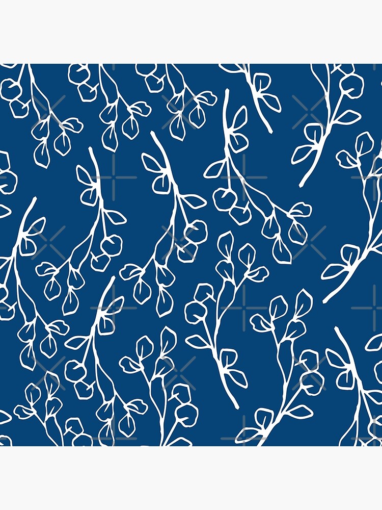 Thumbnail 4 of 4, Pillow, Navy Floral lace pattern designed and sold by Fatamimosh.