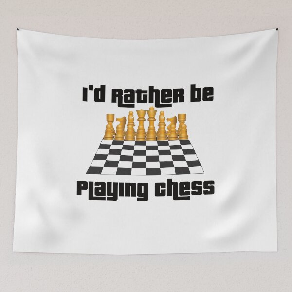 Item preview, I'd  Rather Be Playing Chess. Chess Board Black Snarky designed and sold by luvmhykdesigns.