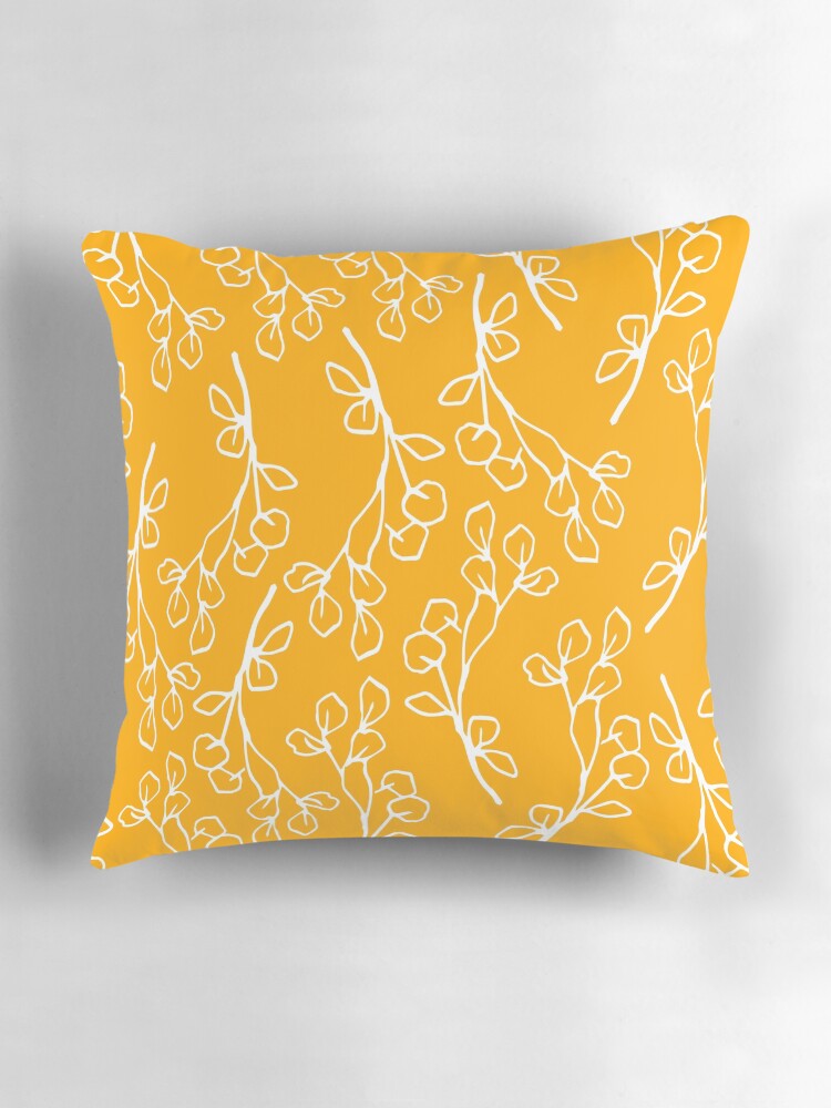 Thumbnail 3 of 4, Pillow, Yellow mustard Floral lace pattern designed and sold by Fatamimosh.