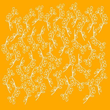 Artwork thumbnail, Yellow mustard Floral lace pattern by Fatamimosh