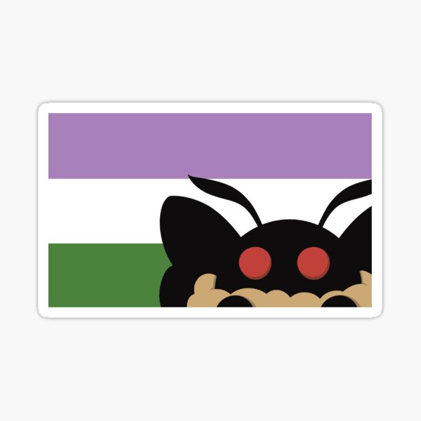 Mothman Genderqueer Pride Sticker