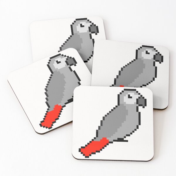 Item preview, Pixel Art African Grey Parrot designed and sold by Sauropsida.