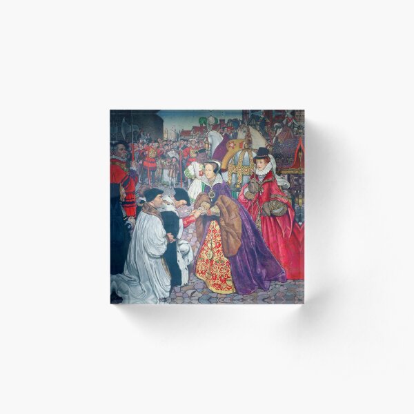 Queen Mary Tudor Portrait by Hans Eworth Acrylic Block
