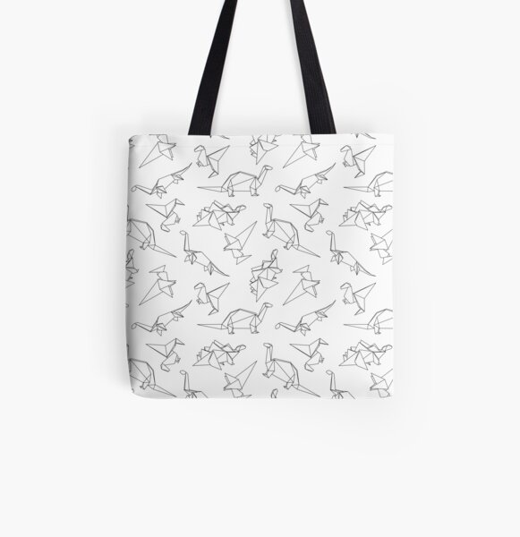 Origami Dinosaurs All Over Print Tote Bag