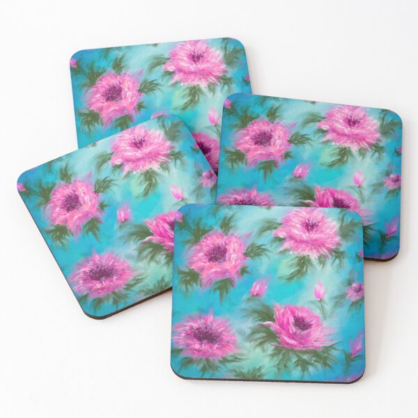 Item preview, Pink Asters pattern designed and sold by Red Witch Art.