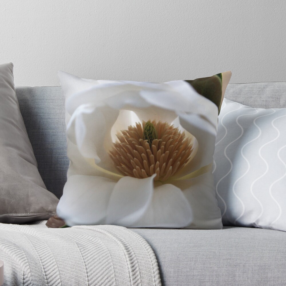 Evergreen Magnolia Throw Pillow