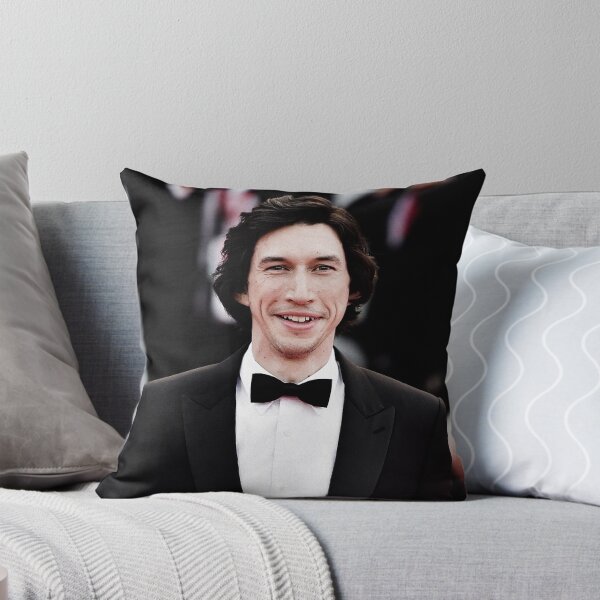 Adam Driver Smiling in Tux Throw Pillow