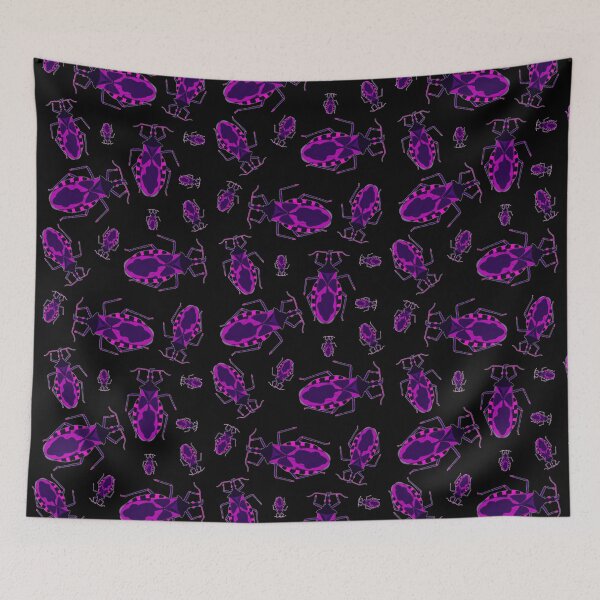 Item preview, Cute Kissing Bugs pink-purple dark pattern designed and sold by LR-7.