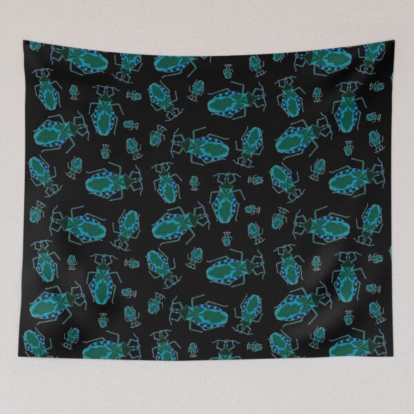 Item preview, Cute Kissing Bugs turquoise dark designed and sold by LR-7.