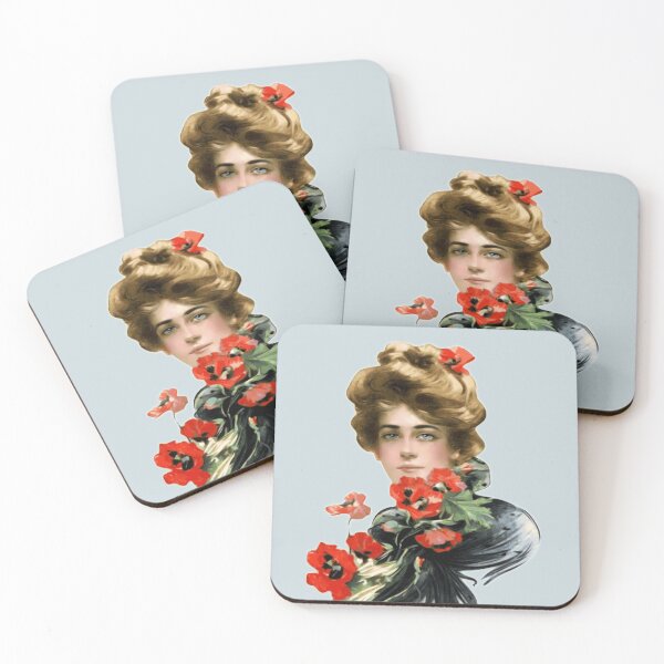 Item preview, Gibson Girl Red Flowers designed and sold by creativecaileigh.