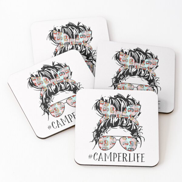 Item preview, Camper Life Messy Bun Hair Mother's Day Camping Lovers Tees T-Shirt designed and sold by Lukifo-Vector.