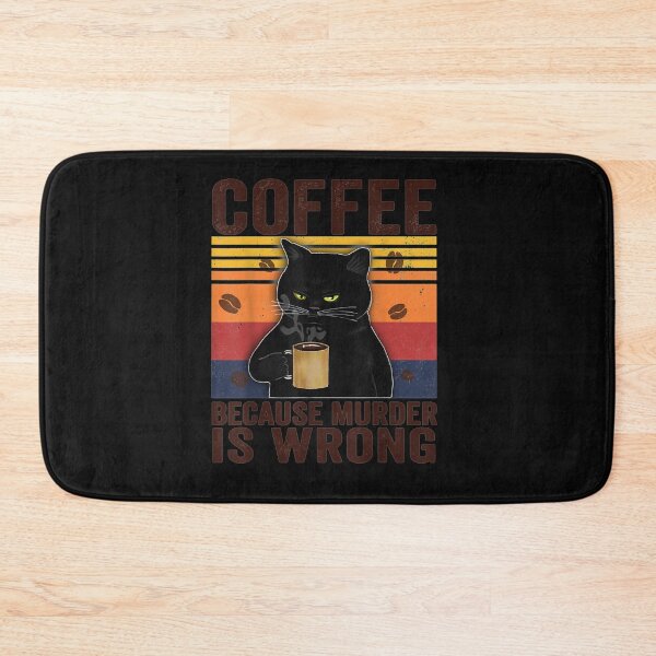 Artikelvorschau, Coffee Because Murder Is Wrongs Essential Cat Lover T-Shirt entworfen und verkauft von Lukifo-Vector.