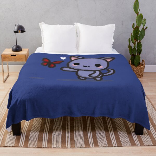 Item preview, Cute Kawaii Cat and Butterfly Cartoon Art T-Shirt designed and sold by Lukifo-Vector.