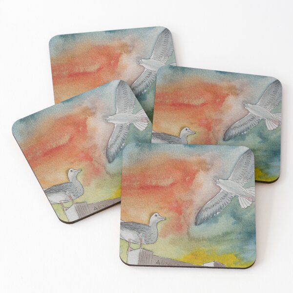 Item preview, Sea birds flying on the sky designed and sold by ellietranphoto.