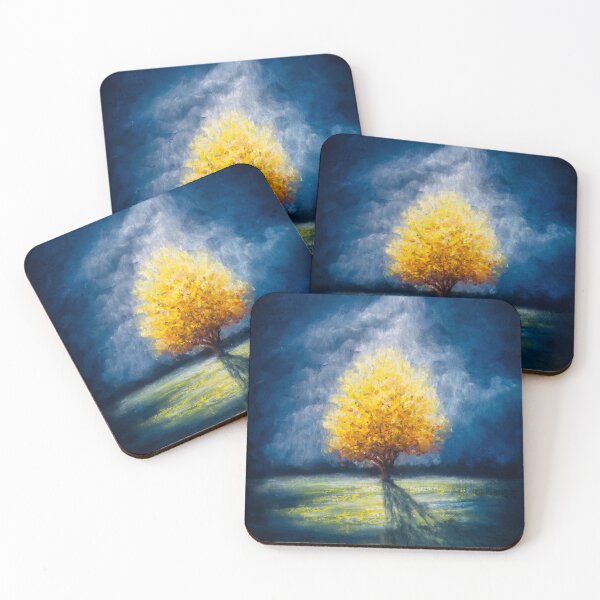 Item preview, Lonely Yellow tree and stormy sky designed and sold by Red Witch Art.