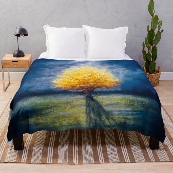 Item preview, Lonely Yellow tree and stormy sky designed and sold by Red Witch Art.