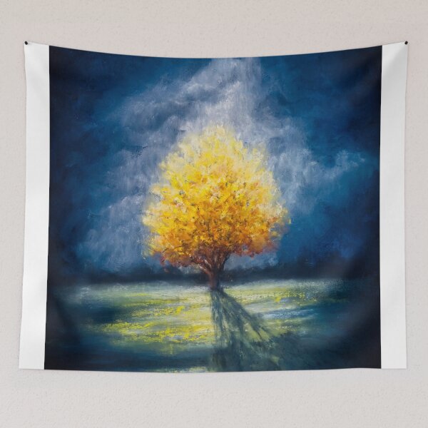 Item preview, Lonely Yellow tree and stormy sky designed and sold by Red Witch Art.