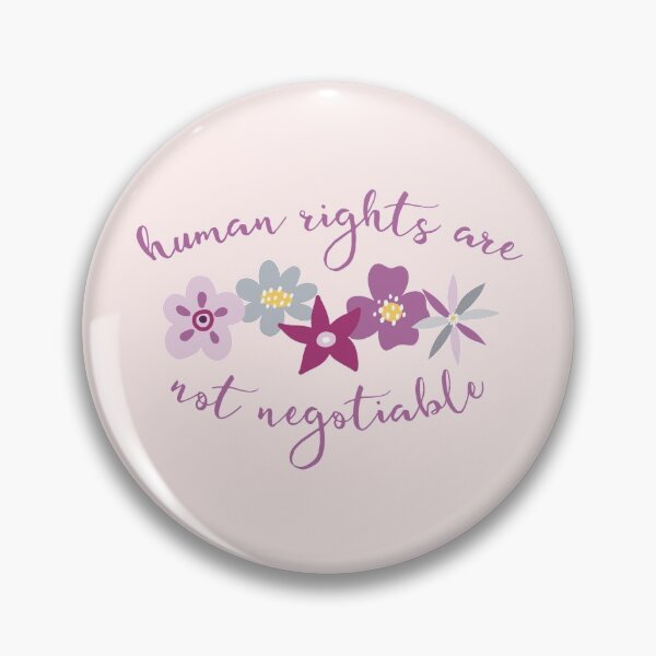Item preview, Irreverent truths: Human rights are not negotiable (purple and lilac with flowers, for light backgrounds) designed and sold by Ofeefee.