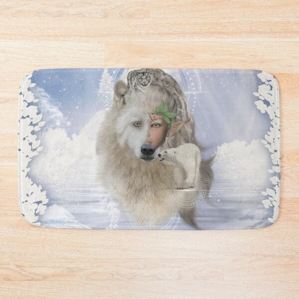 Item preview, Awesome polarwolf with fairy, polarbear and snow tiger designed and sold by nicky2342.