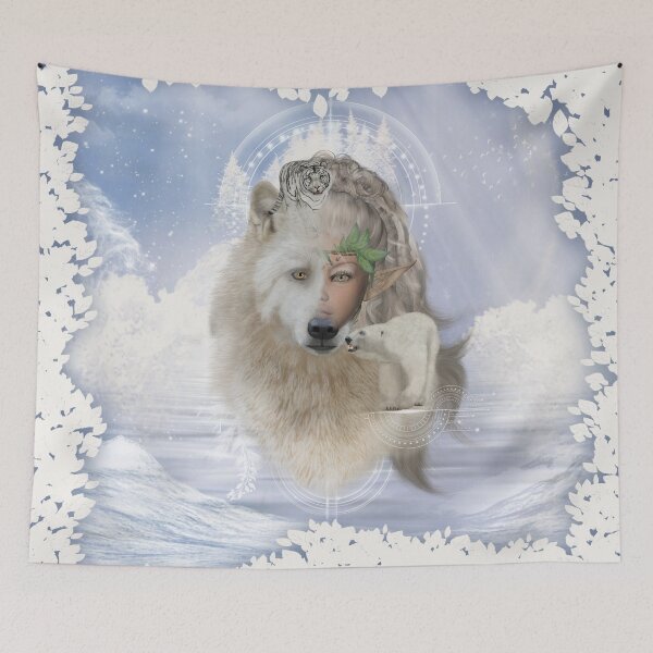 Item preview, Awesome polarwolf with fairy, polarbear and snow tiger designed and sold by nicky2342.