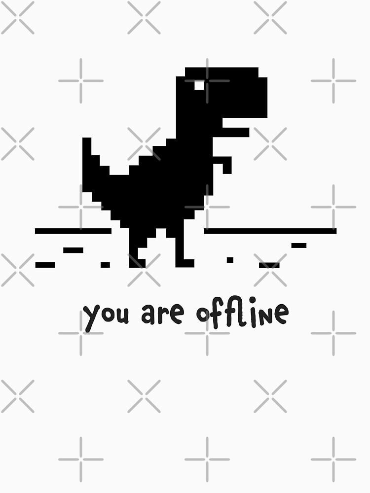 Google Offline Dinosaur Game Essential T-Shirt for Sale by DannyAndCo