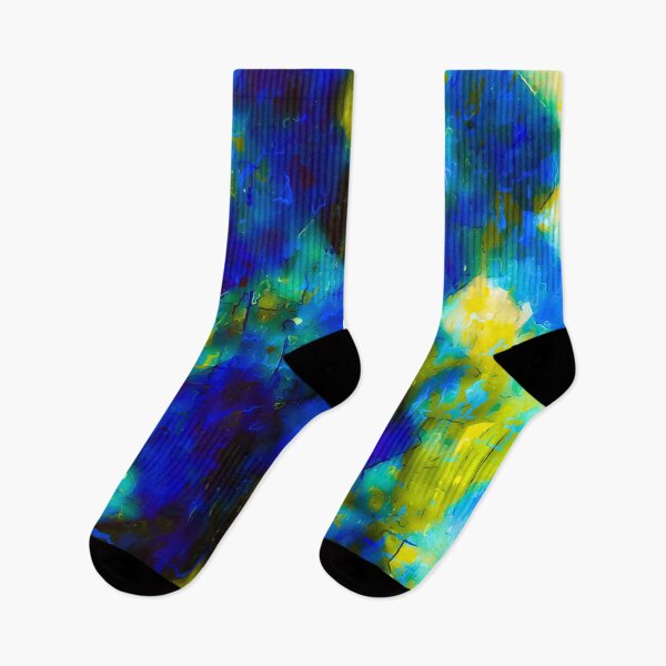Item preview, geometric square pixel pattern abstract background in blue yellow green designed and sold by Mrvell.