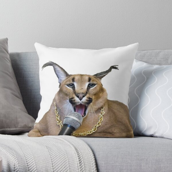 Big Floppa Cat Meme Throw Pillow for Sale by momshow