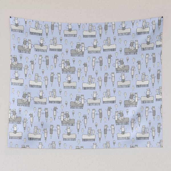 Item preview, Research Lab World in Grey on Blue designed and sold by fogoosherie.