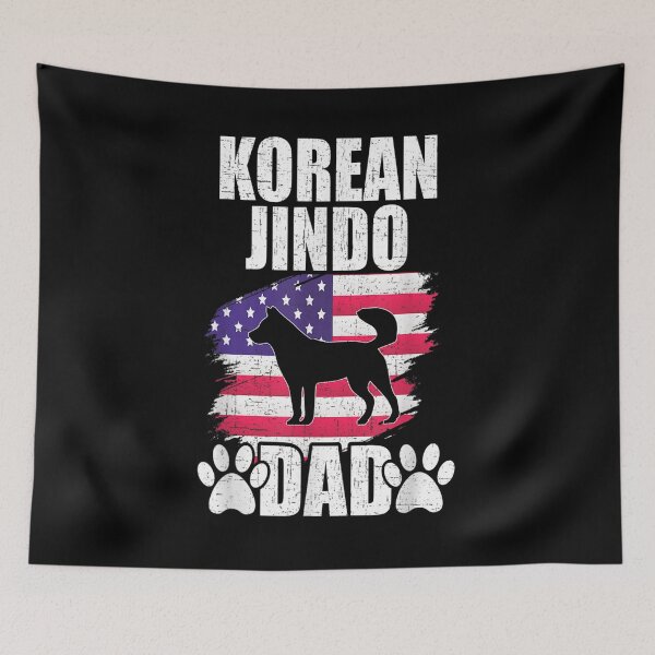 Item preview, Korean Jindo Dad Dog Lover American Us Flag  designed and sold by saigeorion.