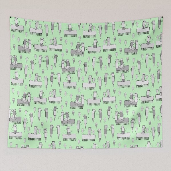 Item preview, Research Lab World in Grey on Green designed and sold by fogoosherie.