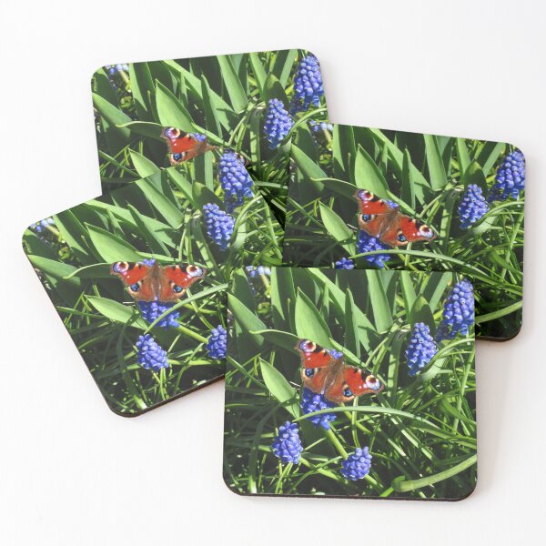 Item preview, Peacock Butterfly and Grape Hyacinths designed and sold by wiggyofipswich.