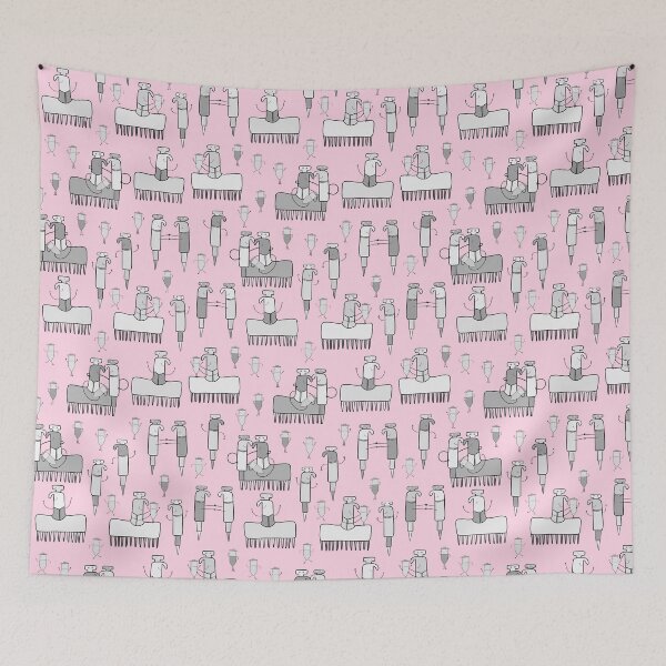 Item preview, Research Lab World in Grey on Pink designed and sold by fogoosherie.