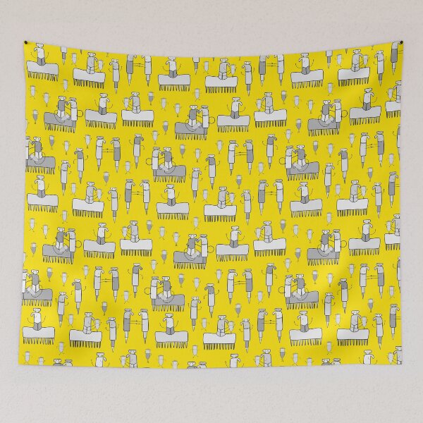 Item preview, Research Lab World in Grey on Yellow designed and sold by fogoosherie.