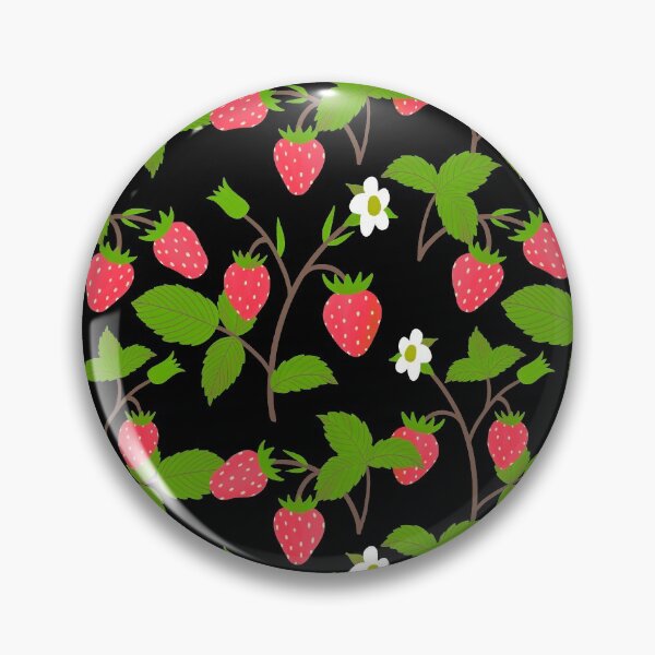 Item preview, Strawberry Repeat Pattern on Black designed and sold by suwarnaadi.