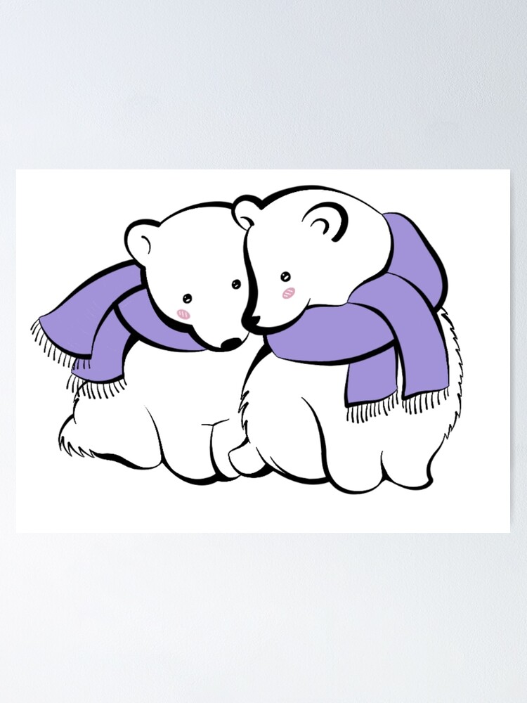 50pcs cute cartoon polar bear stickers