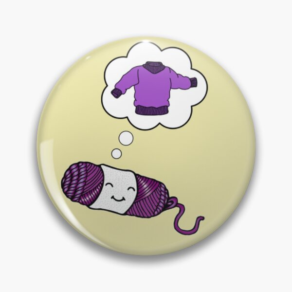 Item preview, Yarn dreams of a being a sweater - knitting badge designed and sold by squarepenguin.