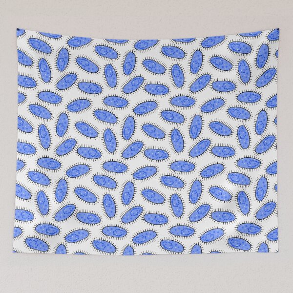 Item preview, Cute E coli Bacteria in Gzhel designed and sold by fogoosherie.