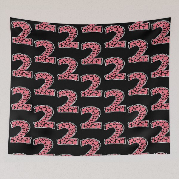 Item preview, Number 2 filled with pink hearts designed and sold by Rhu Creations.