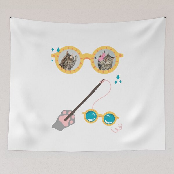 Item preview, Yellow Cat Glasses Funny Bouncy Cute Design designed and sold by fosterahope.